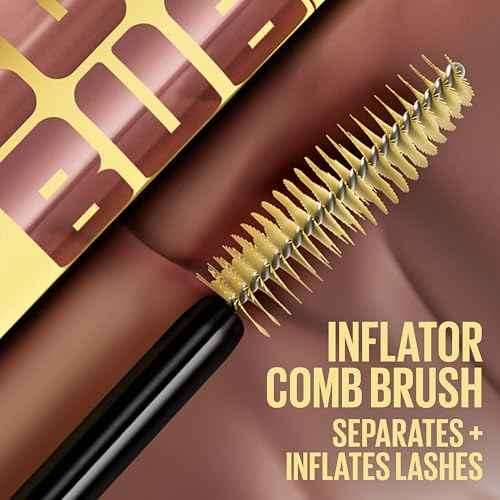 Maybelline The Colossal Bubble Washable Mascara, Buildable Mascara Volume and Length Formula for Bold, Separated Lashes, Blackest Black, 1 Count