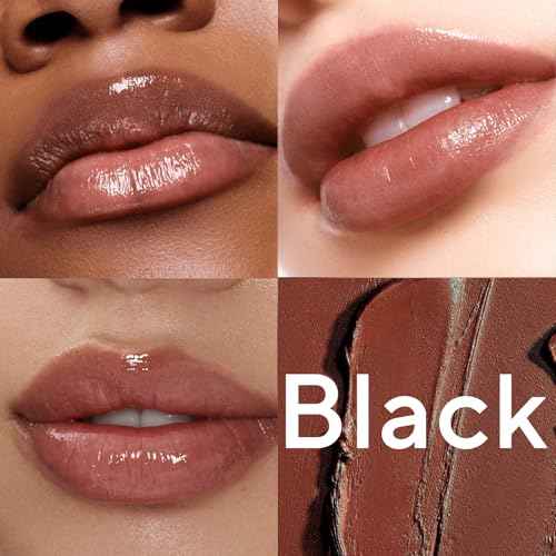 Honey Lipstick Tinted Lip Balm, Sheer Lightweight Lip Stain for All Skin Tones, Moisturizing Nourishing Lipstick for Women All Skin Tones, a Hint of Natural Cherry Tint, Pack of Black & Pink