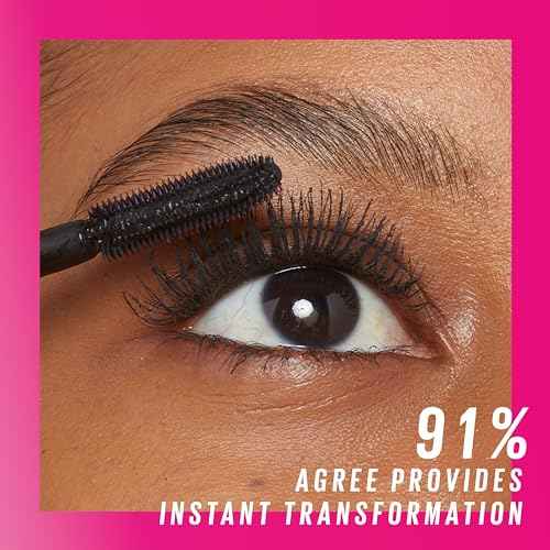 Maybelline Lash Sensational Firework Washable Mascara, Lengthening & Volumizing Mascara for up to 24HR wear, Blackest Black, 1 Count