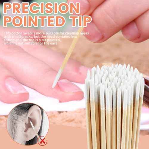 1600PCS Precision Microblading Cotton Swabs, 4 inch Pointed Cotton Swab, Disposable Cotton Sticks for Makeup, Cleaning Nail Polish, Eyebrow, Tattoo Permanent Supplies, Craft