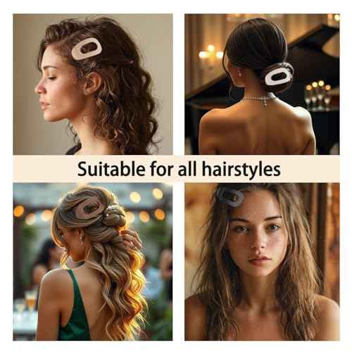 4 Pack Flat Hair Claw Clips for Women Nonslip French Hair Clips for Thick, Thin, Long, or Short Hair Tortoise Shell Comfortable & Strong Hold for Daily Wear, Weddings