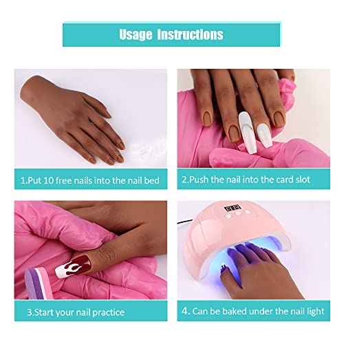 Silicone Practice Hand for Acrylic Nails,Fake Hands to Practice Fake Nails Mannequin Hand for Nails Practice and Nail Art