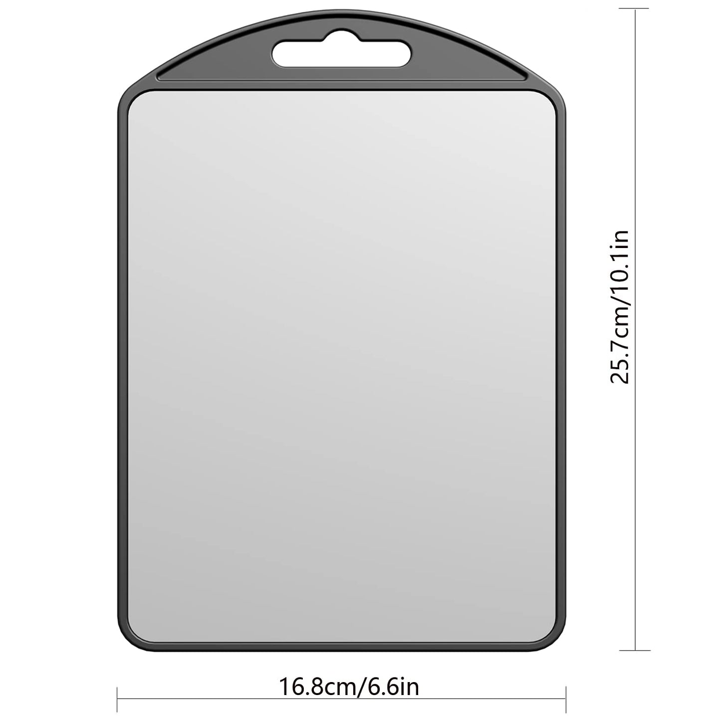 APHUIME-Deluxe Large Fogless Shower Mirror for Shaving (10.1x6.6in) With Razor Holder Hook, Anti-Fog Bathroom Makeup Shave Wall Hanging Mirror (Black)