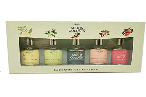 4711 Original Eau de Cologne Miniatures Set Acqua Colonia 5 x 0.27 oz - Featuring Lemon & Ginger, Lime & Nutmeg, Blood Orange & Basil, White Peach & Coriander, Lychee & White Mint for Unisex