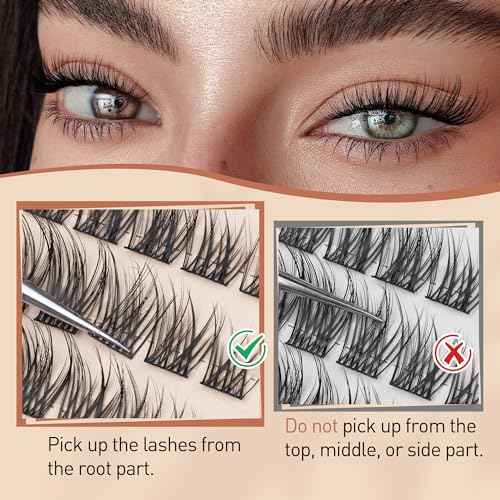 Natural Lash Clusters Wispy Eyelash Clusters C Curl Left&Right Cluster Eyelashes Extensions 180pcs Cluster Lashes DIY Individual Lash Extension Thin Band Cat Eye Lashes by TOOCHUNAG