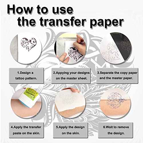 Combofix 20Pcs Tattoo Practice Skin Kit - 1mm Double Side Blank Tattoo Skin 10Pcs Transfer Paper 10Pcs, Practice Kit Including Fake Skin Stencil Paper for Beginners, Artists, Tattooing Supplies