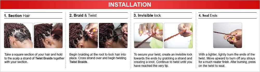 6 PACKS/LOT FreeTress Equal Synthetic Hair Braids Marley Braid (Jamaican Twist Braid) (1B)