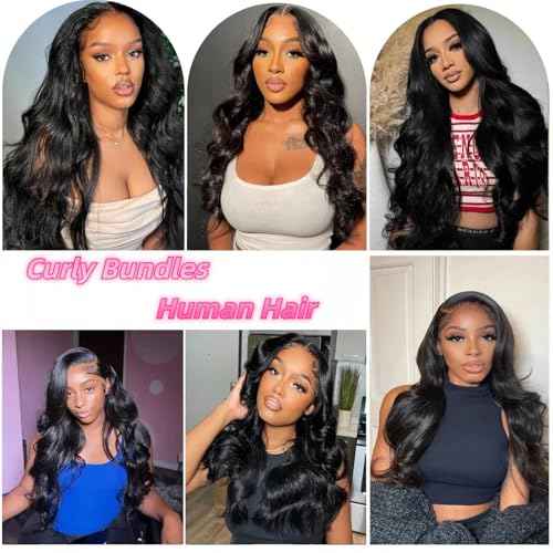 Human Hair Bundles Body Wave Bundles Human Hair 12a Grade 100% Unprocessed Brazilian Virgin Hair Body Wave 3 Bundles Human Hair Extensions For Black Women Natural Color 20 22 24 Inch
