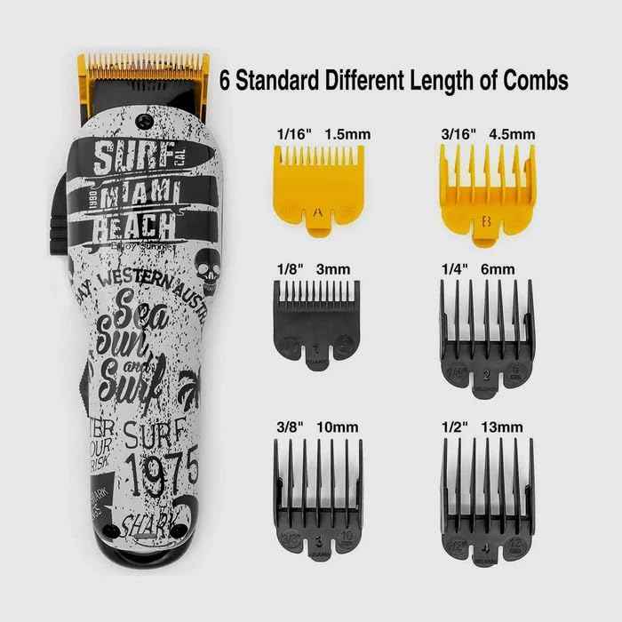 Professional Hair Clipper, 2-Speed Cordless Hair Cutting Kit 5500RPM, 2000mAh Rechargeable Battery with 6 Attachment Guards, Precise Stainless Steel Cutting Blade