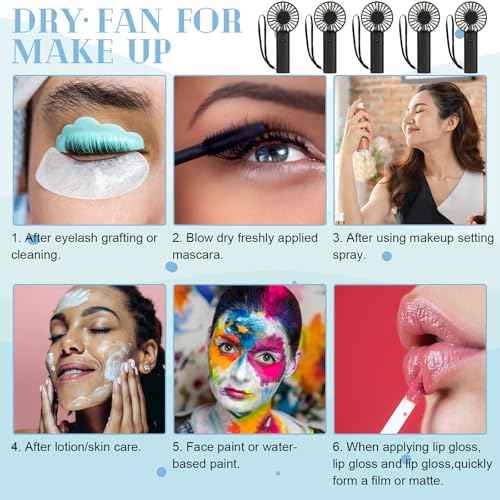 Woanger 24pcs Lash Shampoo Kits Rechargeable Handheld USB Portable Fans Eyelash Shampoo Brush Empty Bottle Drawstring Bag for Lash Care Operation Christmas Items Employee Appreciation Gift(Black)