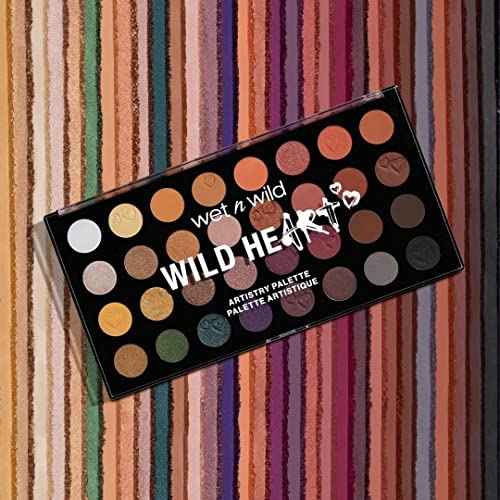 wet n wild Artistry Eyeshadow Makeup 32 Pan Palette, Highly-Pigmented Matte, Shimmer, Metallic Finishes, Long Lasting Builadble & Blendable Formula Cruelty Free & Vegan - Wild Heart