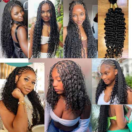 WENYU Human Braiding Hair 100g Deep Wave Bulk Human Hair for Braiding No Weft Bundle Brazilian Virgin Curly Human Hair Extensions for Boho Braids Curly Human Hair Braiding Hair (Deep Wave, 24 Inch)