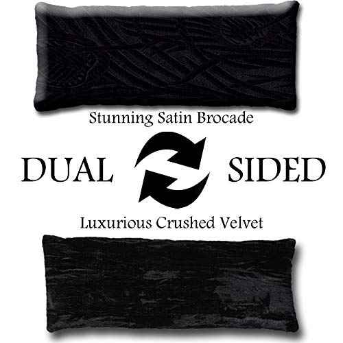 Candi Andi Handmade Luxe Serenity Eye Pillow - All-Natural Flaxseed - Unscented – Weighted Eye Mask for Yoga, Meditation, Hot & Cold Therapy - Black Magic - TEP-BM