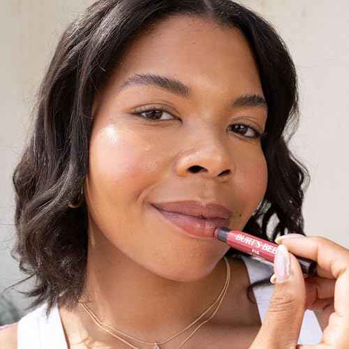Burt's Bees Shimmer Lip Tint, Tinted Lip Balm Stick, Moisturizing for All Day Hydration with Natural Glowy Pigmented Finish & Buildable Color, Watermelon, 1 Tube, 0.09 oz.
