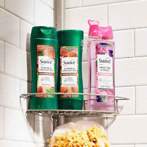 Suave Almond Shea Butter Moisturizing Shampoo 2-Size Bundle, Clarifies & Replenishes Dry, Damaged Hair