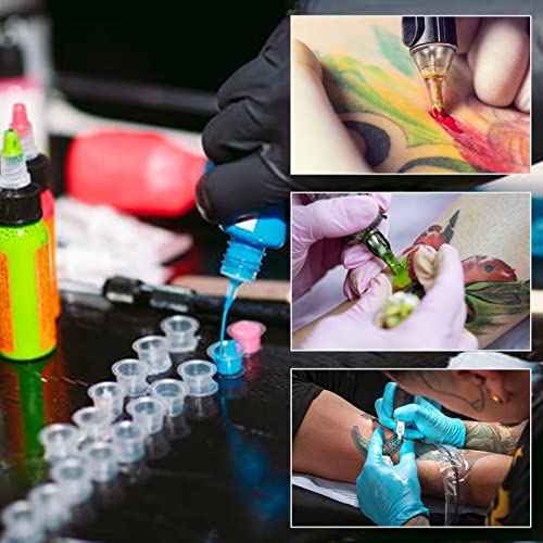 Tattoo Ink Caps Cups - Autdor Mixed 300pcs Tattoo Cups Pigment Caps Disposable Tattoo Ink Cups for Microblading Permanent Makeup Tattoo Pigment Clear Holder Container Caps Tattoo Supplies