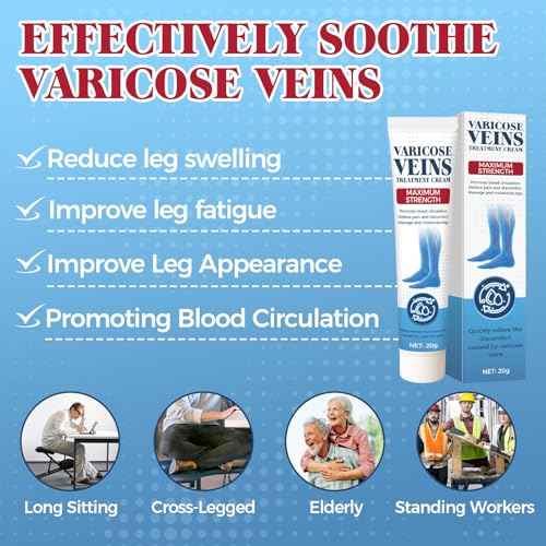 Varicose Veins Treatment for Legs, Varicose Veins Cream for Spider Veins, Relaxing Leg Cream Formula to Improve Circulation, Soothe Tired Legs and Reduce Heaviness