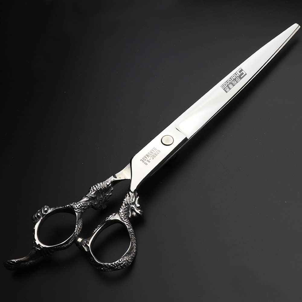 Professional Hairdressing Scissors 7/7.5/8 Inch Hairdressing Scissors Gold and Black Gold Dragon Scissors (9 Inch Flat Scissors)