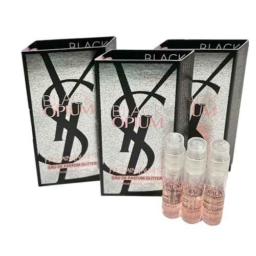 Yves Saint Laurent YSL Black Opium EDP Glitter Sample Women Perfume 1.2 ml / 0.04 oz - set of 3