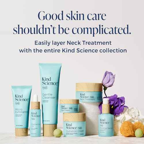 Kind Science Neck Treatment - Neck Cream Visibly Firms, Lifts & Supports Natural Cell Turnover for Anti Aging Firming and Tightening - Paraben, Dye & Fragrance Free, Cruelty Free, 1.7 oz