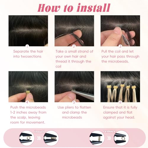 Microlink Hair Extensions Human Hair Chocolate Brown 16inch 50g/pack Micro Loop Microbead Hair Extensions Real Smooth Human Hair Cold Fusion For Women