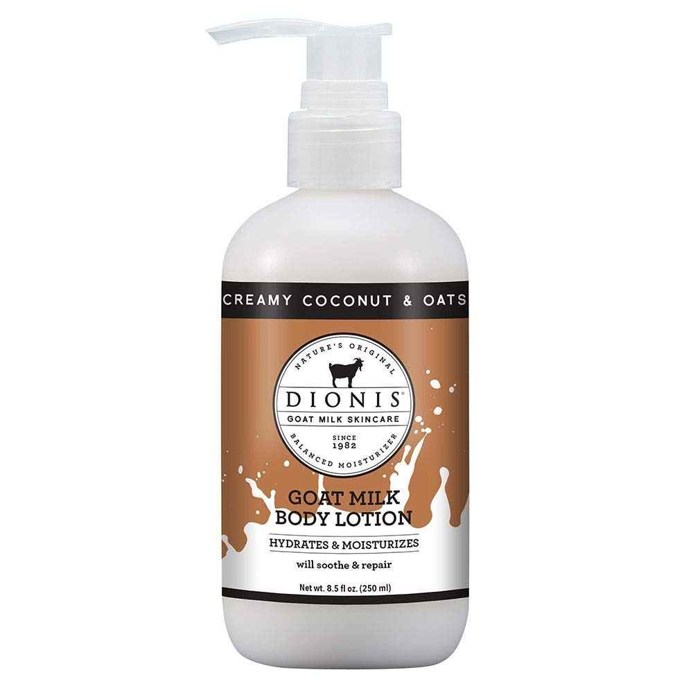 Dionis Goat Milk Skincare Creamy Coconut & Oats Scented Lotion 8.5oz, Hand & Body Cream 3.3oz and Bar Soap 6oz Bundle