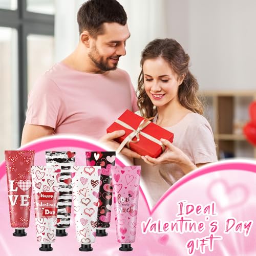 72 Pcs 12 Pcs Valentine¡®s Day Hand Cream Gift Set Love Heart Moisturizing Hand Lotion Bulk Small Dry Cracked Care Cream Valentine Gifts for Woman Men Teacher Nurse Coworker, 30 ml
