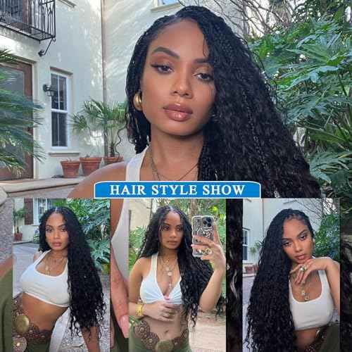 Human Braiding Hair 22 Inch Deep Water Wave Bulk Human Hair for Braiding 12A Brazilian Virgin Curly Hair for Boho Braids Wet and Wavy No Weft 2 Bundles 100g Hair Extensions