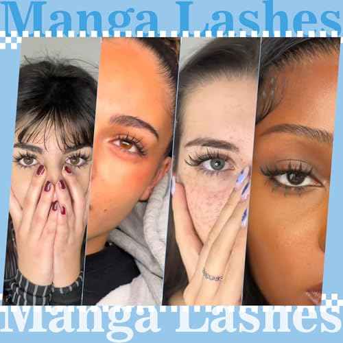 Fairy Lash Clusters Kit Manga Lash Extension Kit Invisible Band Anime Spiky Lash Clusters Eyelash Clusters Kit with Lash Bond and Seal(Fairy Kit-8-18mix)