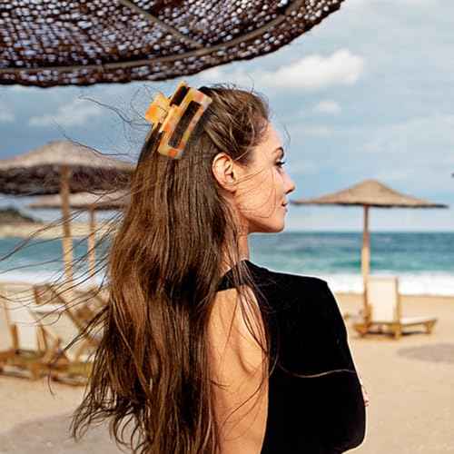 Hair Accessories gift,9PCS Summer Beach claw clips, Hawaiian Flower Hair Clips Non Slip for Thick Thin Hair,colorful hair clips set for girls women