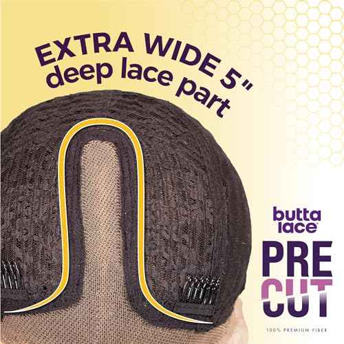 Sensationnel Butta Lace Precut Wigs - Unit 6 Glueless Extra Wide 5 Inch Deep Parting Synthetic Pre Tweezed Smaller Knot Hairline (TH2/27613)