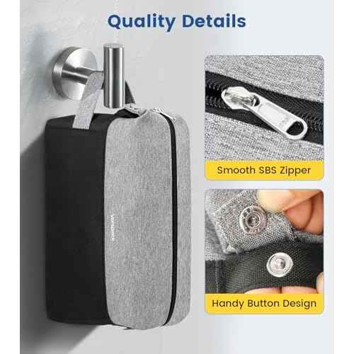 Vorspack Large Travel Toiletry Bag - Water Resistant Travel Bag for Toiletries, Cosmetics, Accessories, Gifts for Men - Black