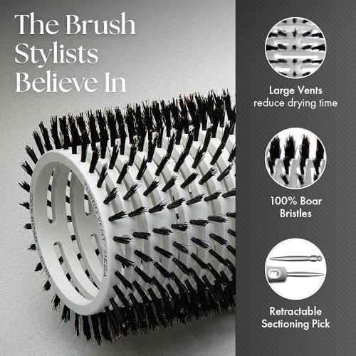 Olivia Garden Ceramic and Ion Turbo Vent 100% Boar Bristle Round Hair Brush
