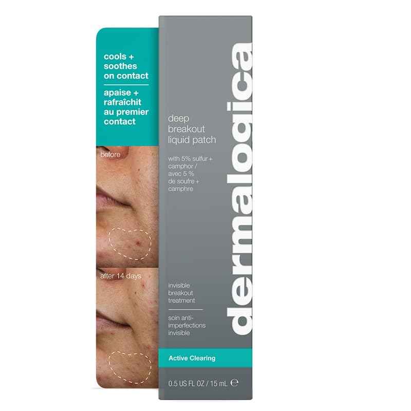 Dermalogica Deep Acne Liquid Patch, Sulfur Acne Treatment with Niacinamide, Invisible Spot Treatment for Blemish-Prone Skin – 0.5 fl oz