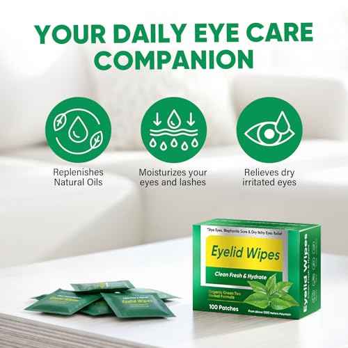Eyelid Wipes, 100 Pcs Eyelid Cleansing Wipes for Dry Itchy Eyes and Blepharitis, Soothing Pre-Moistened Wipe Hyaluronic Acid, Daily Gentle Eye Care for Sensitive Skin
