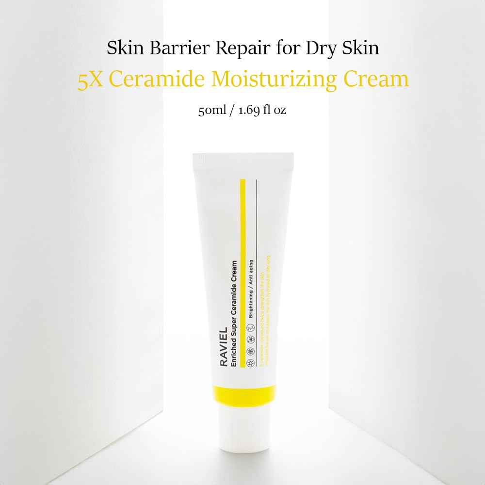 RAVIEL Enriched Super Ceramide Cream | Skin Barrier moisturizer | Hydrating Nourishing with Hyaluronic Acid, Niacinamide for Sensitive skin | Korean skin care (1.69Fl. Oz, Pack of 2)
