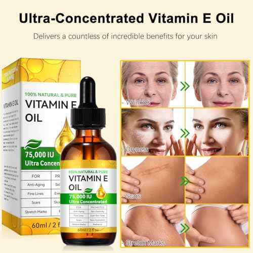 Vitamin E Oil, 75,000 IU Ultra Concentrated Pure Vitamin E Oil for Face