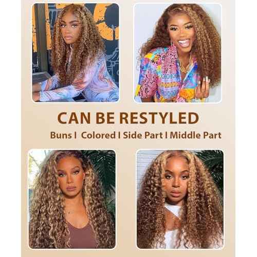 Curly I Tip Hair Extensions Human Hair 4P27 26 Inch Water Wave Cold Fusion Itip Flawless Microlinks Hair Extensions Invisible Blends Naturally Individual Strands for Black Women 50G Brown to Blonde