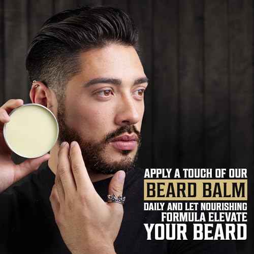 Viking Revolution 4 Beard Balm Variety Pack (1oz Each)- Spiced Vanilla, Sweet Tobacco, Majestic Oud, Citrus - Styles, Strengthens & Softens Beards & Mustaches - Leave in Conditioner Wax for Men