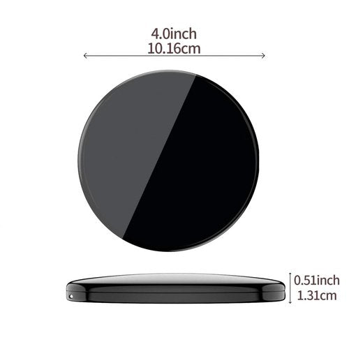 Gospire 4" Ultra-Thin Pocket Makeup Mirror for Travel, 1X/10X Double Sided Magnifying Portable Compact Handbag Handheld Round Foldable Cosmetic Mirror for Women (Black)