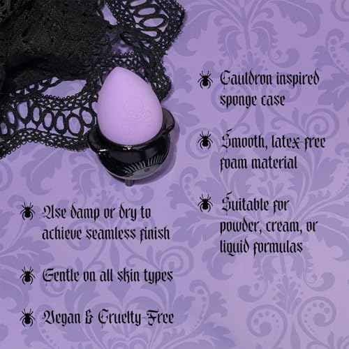 Profusion Cosmetics Wicked Blend Blending Sponge and Sponge Holder, Versatile Tool for Smooth and Enhanced Makeup Application, Achieve Ideal Blending