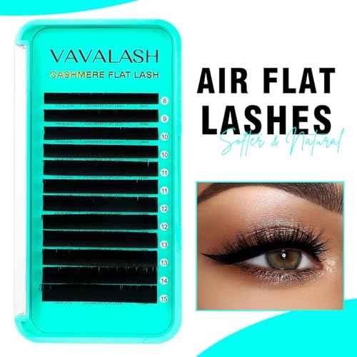 VAVALASH Cashmere Faux Mink Ellipse Flat Lashes 0.15 0.2mm C D Curl 6-17mm Soft Lightweight Classic Lash Extensions Matte Split Tip Natural Eyelash Extensions Professional Salon Use(0.15-CC-8-15mm)