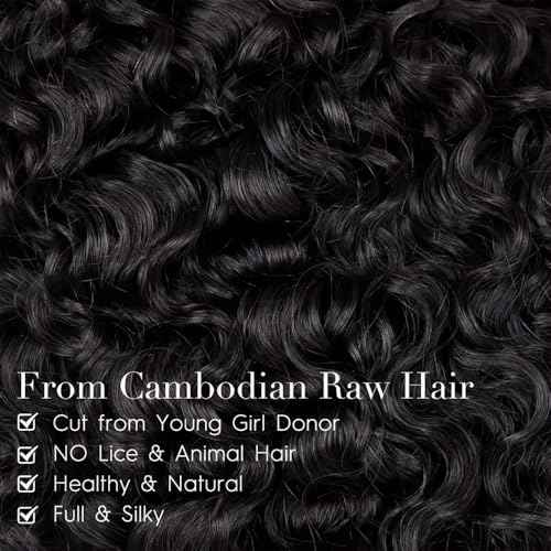 PerisModa 15A Raw Burmese Curly Bundles 100% Human Hair Bundles Pix Curly Bundles Unprocessed Human Hair Extensions 16 18 20 Inches 3PC 100% Unprocessed Virgin Water Wave Hair For Women Natural Black