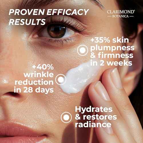 Clarimond Anti-Wrinkle Face Cream w/Soluble Enzymes, Pro-Xylane¢â & Peptides ? Hydrating, Brightening, Firming Wrinkle Reduction, Skin Tightening, Plumping & Radiance Moisturizer Collagen Skincare 50g