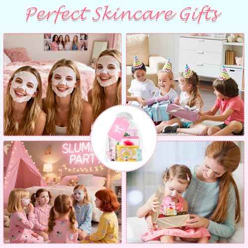 100PCS Spa Party Supplies for Girls 10-12, Bachelorette Spa Party Favors Gifts for Teens Girls 8-12, Face Masks Skincare,Hand Cream,Lip Balm,Eye Patches,Lip Mask, Spa Birthday Sleepover Party Supplies