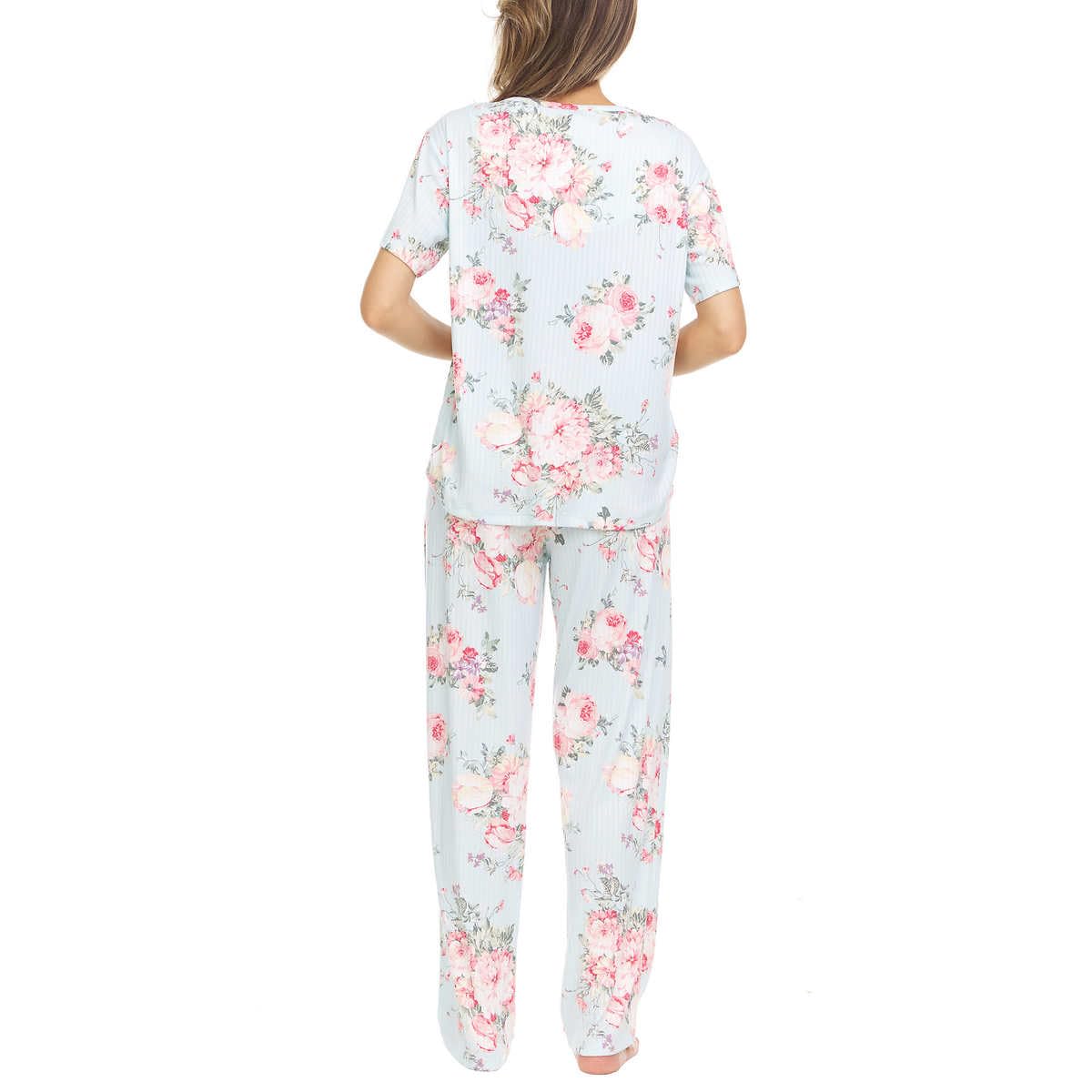 Flora Nikrooz Women 2-piece Super Soft Pajama Set (XX-LARGE, BLUE)