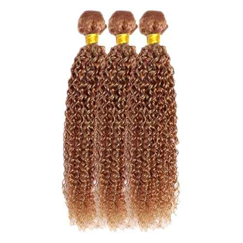 Color 27 Human Hair Bundles 27/30 Water Wave Bundles 12 12 12 Inch Huxowax Unprocessed Virgin Remy Hair Extensions Light Brown Color