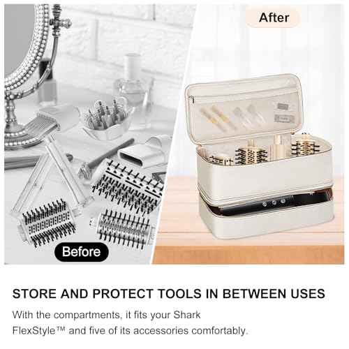 Wjiang Carrying Case for Shark Flex Style Dyson Airwrap Supersonic Hair Dryer Double-Layer Travel Storage Bag Also for Revlon Hair Dryer Brush Hair Accessories Tools