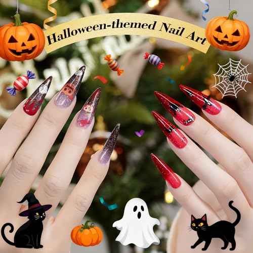 YTD Likomey Color Changing Gel Nail Polish Set,Christmas 6 Colors Shimmer Brocade Glitter Mood Temperature Change Colors Kit,Fall Winter Red Green UV Thermal Varnish,6 Pcs 7.5ml