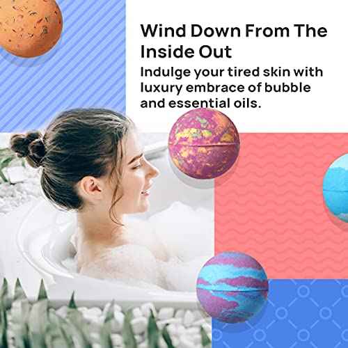 Lagunamoon Bath Bombs for Kids, Women - Bubble Bath Shower Salts for Women - Relaxing Bathbombs Set - Bath Essentials Shower Bubble Steamers (12-Pack Bath Bombs)